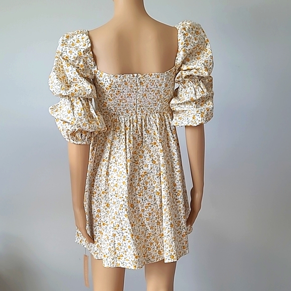 Reformation Floral Babydoll Dress Size 2 - Picture 2 of 8